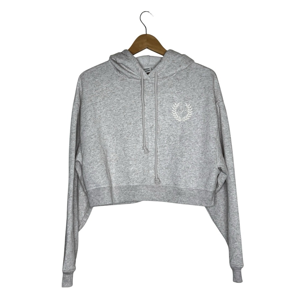 Victoria's Secret Pink Everyday Fleece Cropped Hoodie Grey Size Medium Lounge